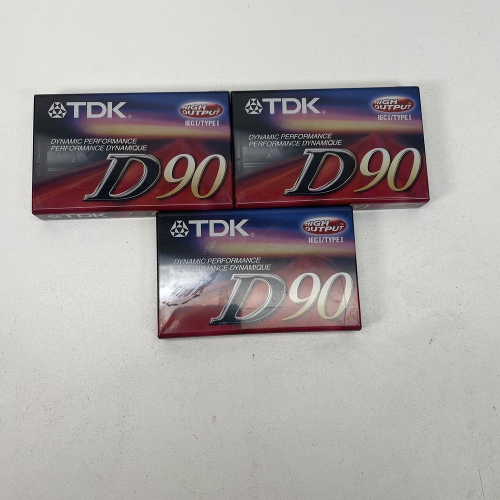 Qty 3 TDK‎ D90 Blank Recordable Cassette Tape High Output Sealed New